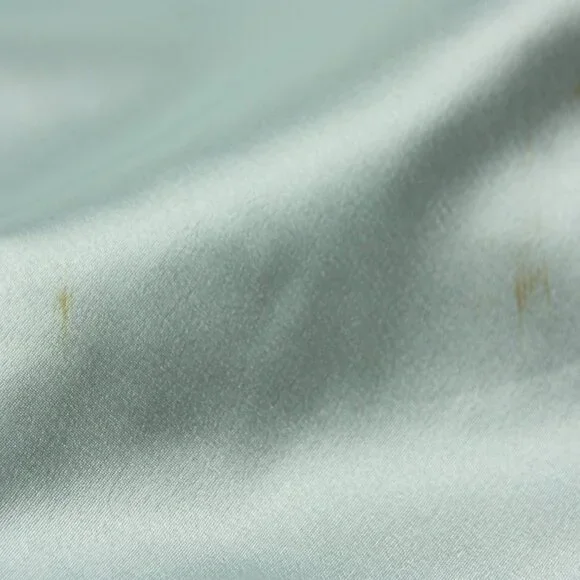 Vintage Natori Satin Floral Embroidered Full Length Winter Robe Lounge Blue M - Picture 9 of 14